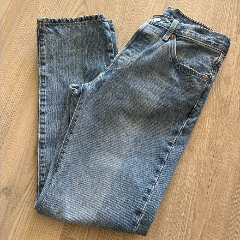 Levi's Blue Straight Leg Jeans Split Blue sz 27